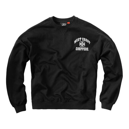 West Coast Choppers WCC Iron Oversized Sweatshirt Noir - Confort Optimal avec Impression 3D du Logo