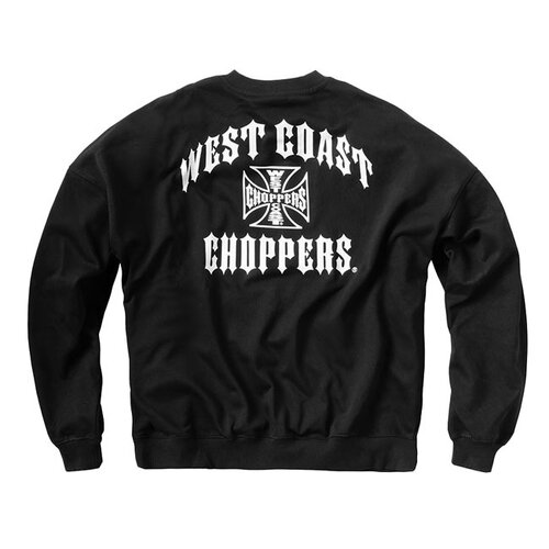 West Coast Choppers WCC Iron Oversized Sweatshirt Noir - Confort Optimal avec Impression 3D du Logo