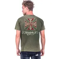 WCC Motorcycle Co. Vintage T-Shirt Green Wash - 100% Cotton, Iconic Logo Design