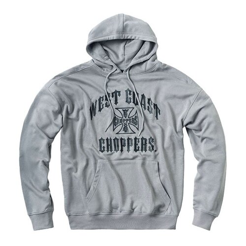 West Coast Choppers WCC Iron Oversized Hoodie Grijs - Zware Zip Hoodie met Raglan Mouwen