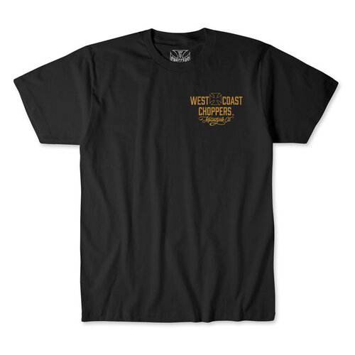 West Coast Choppers WCC Motorcycle T-Shirt Black/Yellow - 100% Premium Cotton, Comfortable Fit and Iconic Logo