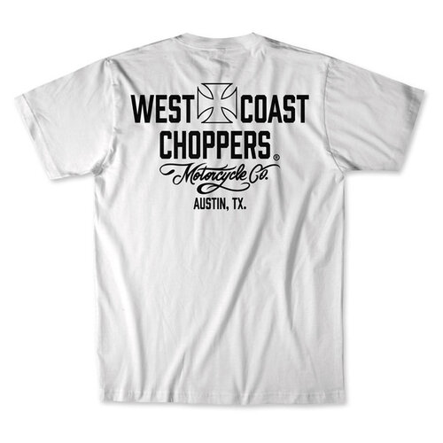 West Coast Choppers WCC Motorrad T-Shirt Weiß/Schwarz - 100% Premium Baumwolle, Bequeme Passform