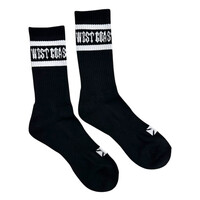 WCC OG Crew Socks Black with Logo Design