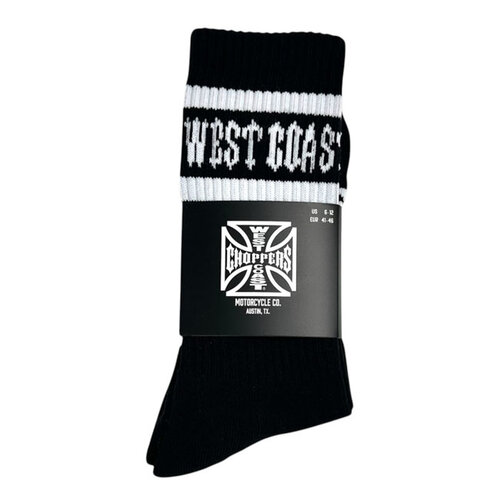 West Coast Choppers Chaussettes WCC OG Crew Noires avec Design Logo