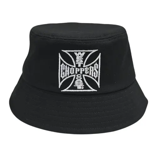 West Coast Choppers WCC OG Cross Bucket Hat Zwart - 100% Katoen met Geborduurd Logo