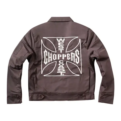 West Coast Choppers WCC OG Lined Workjacket Schokoladenbraun - Klassische Loose Fit, Robuster Messingreißverschluss, Perfekt für Kalte Tage
