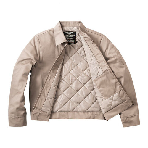 West Coast Choppers WCC OG Lined Workjacket Sand - Klassischer Loose Fit, Robuster Messingreißverschluss, Perfekt für Kalte Tage