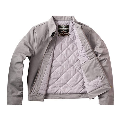West Coast Choppers WCC OG Lined Workjacket Silver Gray - Classic Loose Fit, Durable Brass Zipper, Perfect for Chilly Days