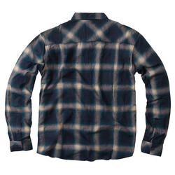 WCC Outlaw Flannel Shirt Blauw/Beige - Katoen/Viscose Mix, Regular Fit