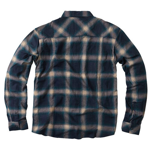 West Coast Choppers WCC Outlaw Flannel Shirt Bleu/Beige - Mélange Coton/Viscose, Coupe Standard