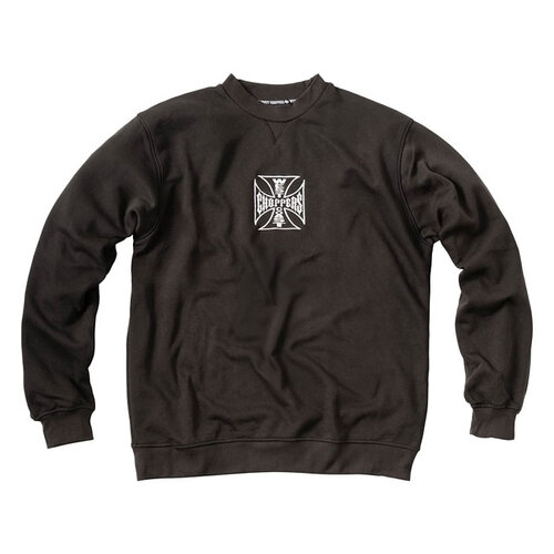 West Coast Choppers WCC Parts Sweatshirt Black - Heavyweight Cotton-Polyester Blend with OG Cross Logo