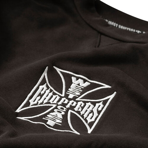 West Coast Choppers Sweatshirt WCC Parts Noir - Mélange Coton-Polyester Lourd avec Logo OG Cross
