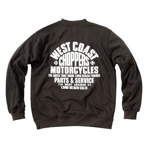 West Coast Choppers WCC Parts Sweatshirt Zwart - Zware Katoen-Polyester Mix met OG Cross Logo