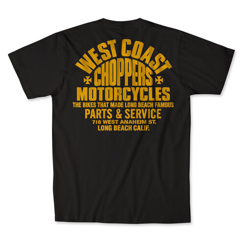 West Coast Choppers WCC Parts T-Shirt Schwarz/Gelb - 100% Baumwolle, Komfortschnitt