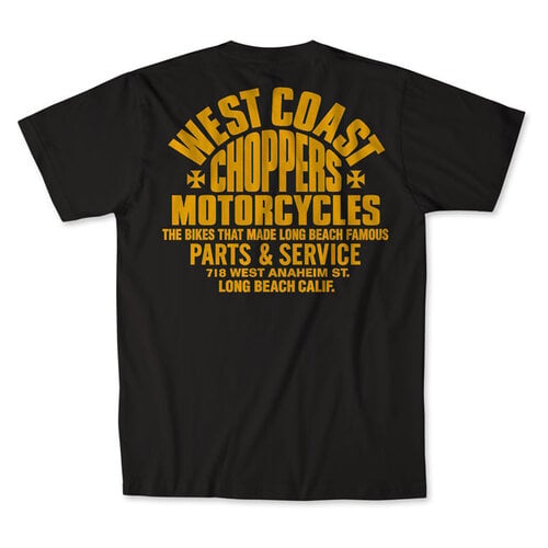 West Coast Choppers WCC Parts T-Shirt Zwart/Geel - 100% Katoen, Comfort Snit