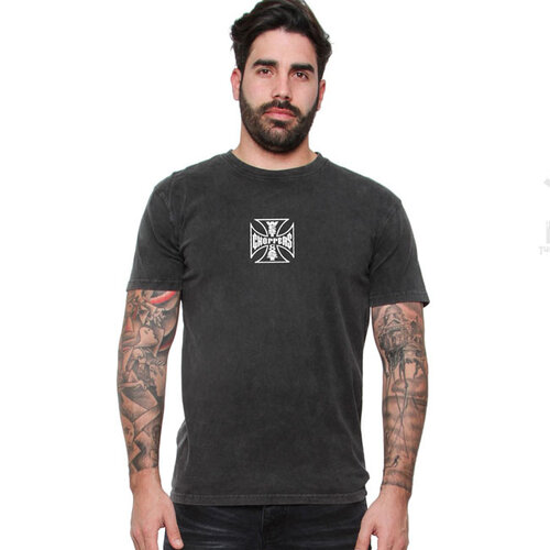 West Coast Choppers T-Shirt WCC Parts Vintage Noir - 100% Coton, Coupe Confort