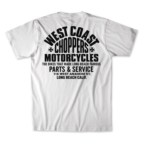 West Coast Choppers WCC Parts T-Shirt Weiß/Schwarz - 100% Baumwolle, Komfortschnitt