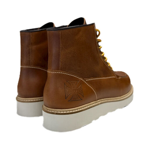 West Coast Choppers WCC Rigid Boots Cognac - 100% Leer Bovenkant, Natuurlijke Rubber Zool