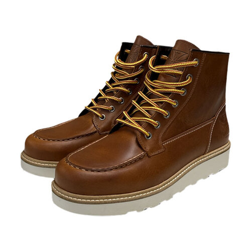 West Coast Choppers WCC Rigid Boots Cognac - 100% Leather Upper, Natural Rubber Sole