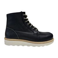 WCC Rigid Boots Tumbled Black - Tige en Cuir 100%, Semelle en Caoutchouc Naturel