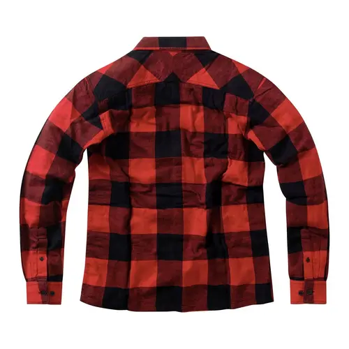 West Coast Choppers Wcc Rigid Flannel Shirt Rouge/Noir - Coton Brosse Doux avec Badge en Cuir
