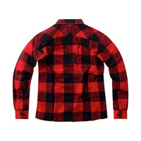 WCC Rigid Flannel Shirt Rouge/Noir - Coton Brosse, Coupe Standard