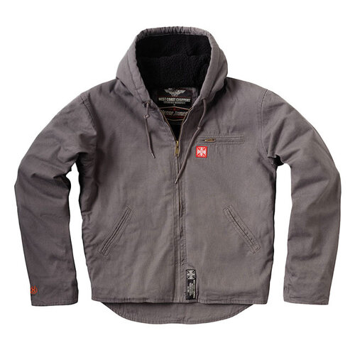 West Coast Choppers WCC Sherpa Gevoerde Werkjas Charcoal - Stevige Canvas met Geïsoleerde Kap