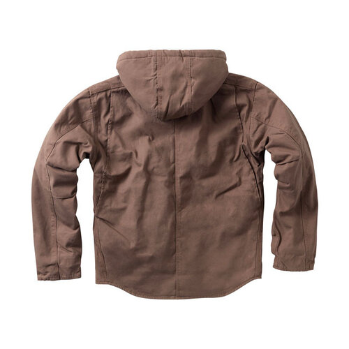 West Coast Choppers Veste de Travail WCC Sherpa Doublée Frontier Brown - Toile Résistante avec Capuche Isolée