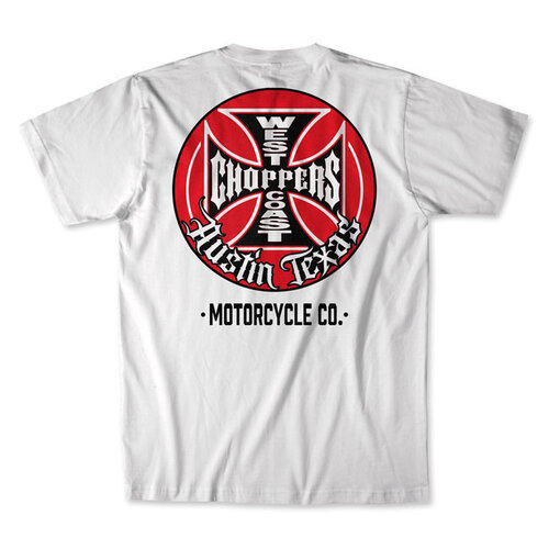 West Coast Choppers WCC Tank Logo T-Shirt Wit - 100% Katoen, Iconisch Ontwerp