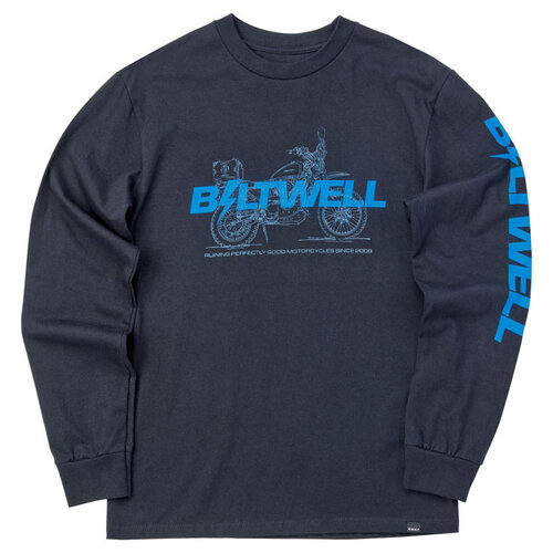 Biltwell T-Shirt à Manches Longues ADVXL Noir - 100% Coton Précuit, Coupe Régulière Durable