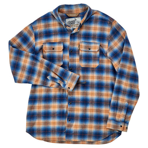 Biltwell HI Test Flannel Shirt Baja - Heavyweight Cotton with Stainless-Steel Snaps