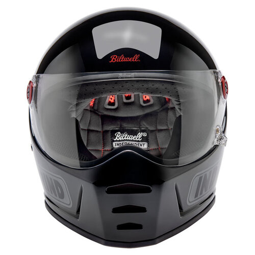 Biltwell Lane Splitter Independent Collab Helmet - ECE 06 & DOT Approved, Rugged ABS Shell, Special Edition with Indy Graphics