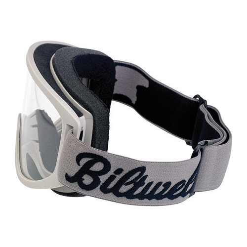 Biltwell Moto 2.0 Script Goggles Titanium mit Anti-Fog Linse