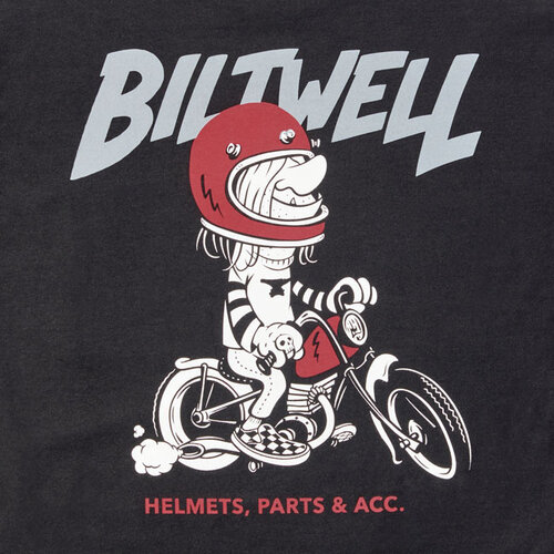 Biltwell Motorsickle T-Shirt Zwart - 100% Voorgekrompen Katoen, Vintage Illustratie Ontwerp