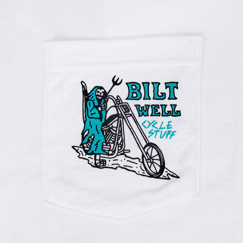 Biltwell Reaper T-Shirt Wit - 100% Katoen, Regular Fit