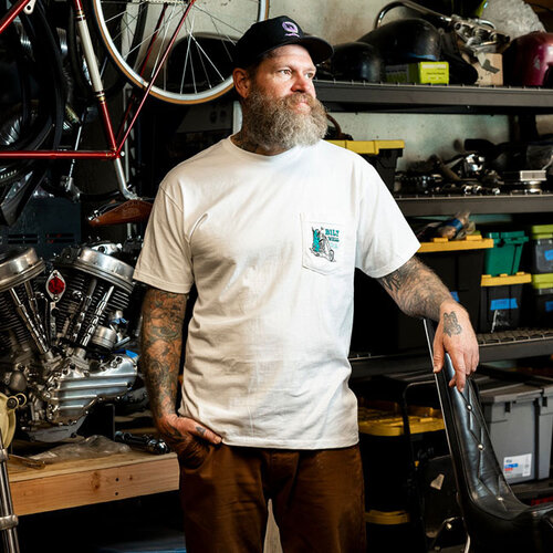 Biltwell T-Shirt Reaper Blanc - 100% Coton, Coupe Classique
