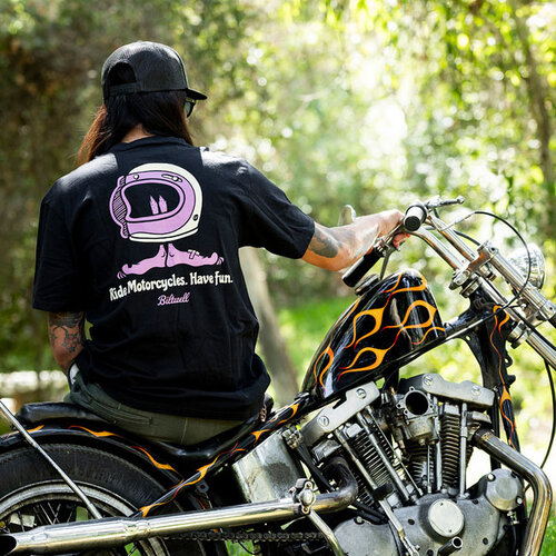 Biltwell Shorty T-Shirt Black - 100% Pre-Shrunk Cotton, Regular Fit