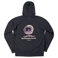 Shorty Zip Hoodie Schwarz - Leichtgewicht 7.5oz Baumwolle mit Daumenlöchern