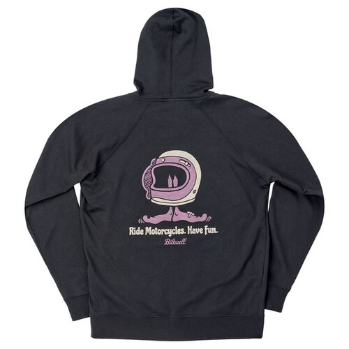 Biltwell Shorty Zip Hoodie Zwart - Lichtgewicht 7.5oz Katoen met Duimopeningen