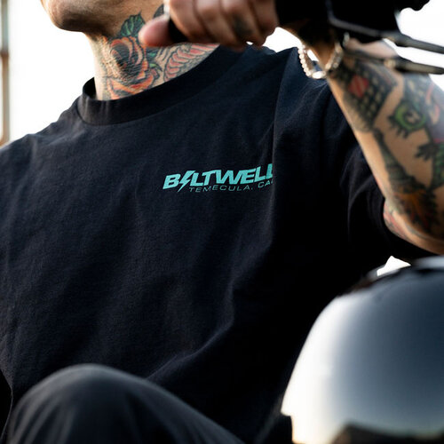 Biltwell Stepside T-Shirt Black - 100% Pre-Shrunk Cotton, Regular Fit