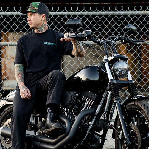 Biltwell Stepside T-Shirt Schwarz - 100% Vorbehandelte Baumwolle, Reguläre Passform