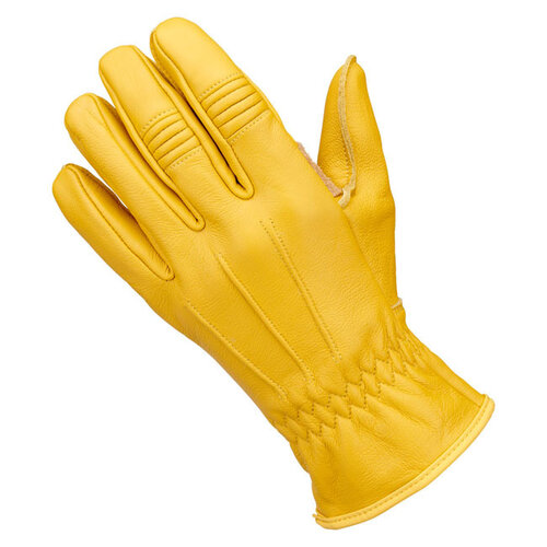 Biltwell Work Gloves 2.0 Gold - Construction 100% Cuir de Chèvre avec Protection en Cuir Suédé