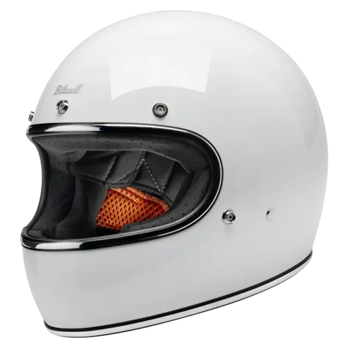 Biltwell Casque Gringo Blanc Brillant - Certifié ECE R22.06 & DOT, Coque ABS Légère
