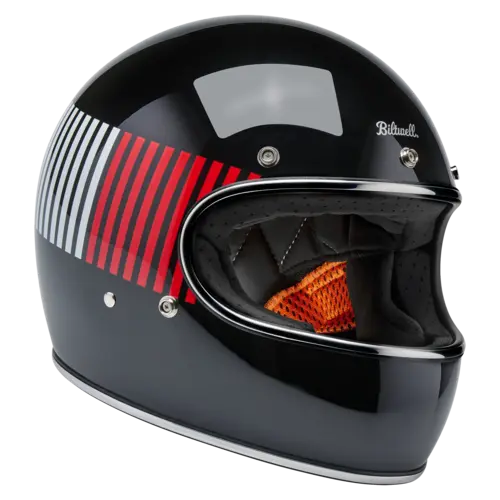 Biltwell Gringo RWB Raceflow Helm Schwarz - ECE R22.06 & DOT Zertifiziert, Leichte ABS-Schale