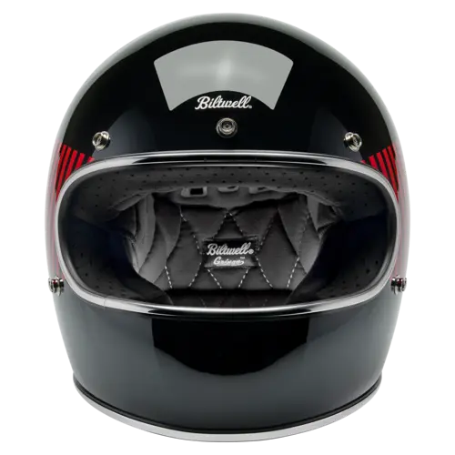 Biltwell Gringo RWB Raceflow Helmet Black - ECE R22.06 & DOT Certified, Lightweight ABS Shell