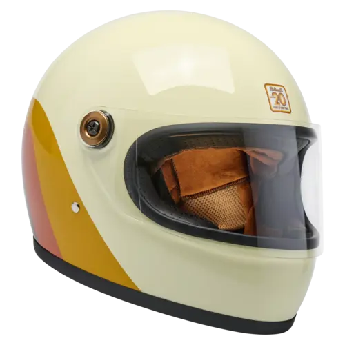 Biltwell Casque Gringo S 20e Anniversaire - Coque ABS Profil Mince, Visière Anti-Rayures Certifiée CE