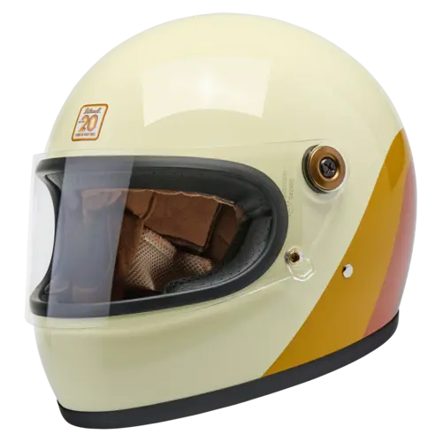 Biltwell Gringo S Helmet 20th Anniversary - Slim Profile ABS Shell, CE Certified Anti-Scratch Visor