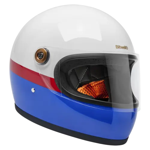 Biltwell Gringo S Helm Gloss RWB mit CE-zertifiziertem Visier