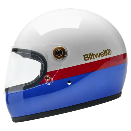 Biltwell Gringo S Helm Gloss RWB met CE-gecertificeerd vizier