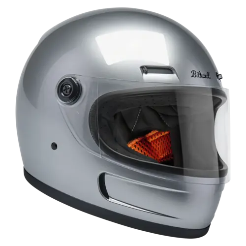 Biltwell Casque Gringo SV Argent Brillant - Coque ABS Légère, Vents Intégrés pour le Confort